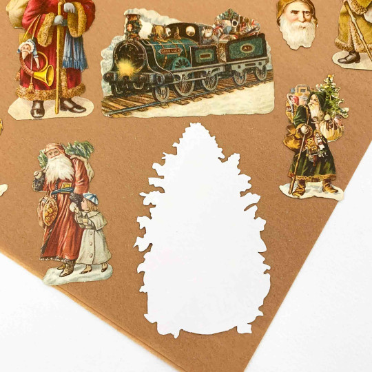 Mixed German Santas Loose Christmas Paper Scrap Pack